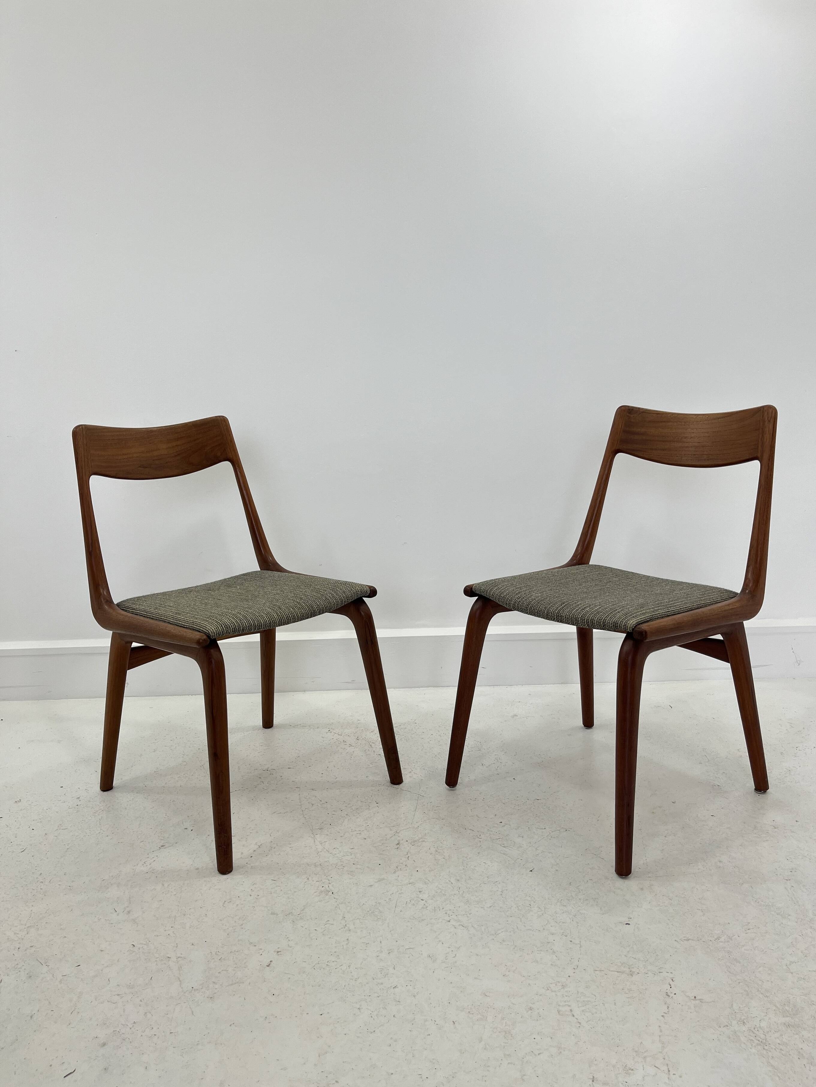 Teak Boomerang Dining Chairs by A.E.Christensen set of 2