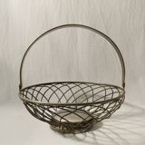 Vintage silver metal fruit basket