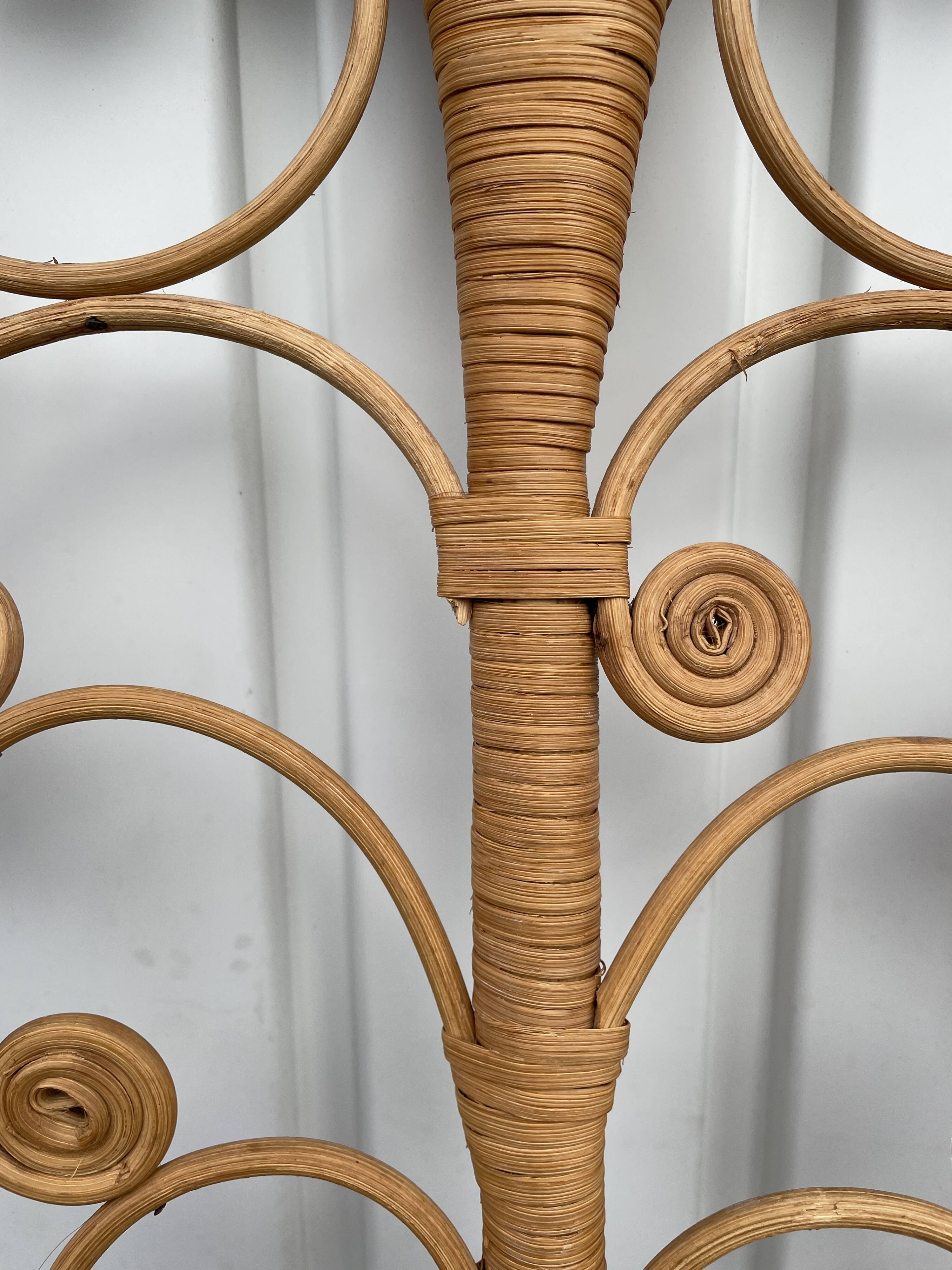 Peacock rattan headboard, circa 1960