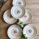 Set of 6 vintage dinner plates, Macon de Nidervillier model