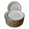 Série de 11 assiettes plates anciennes en porcelaine de Limoges
