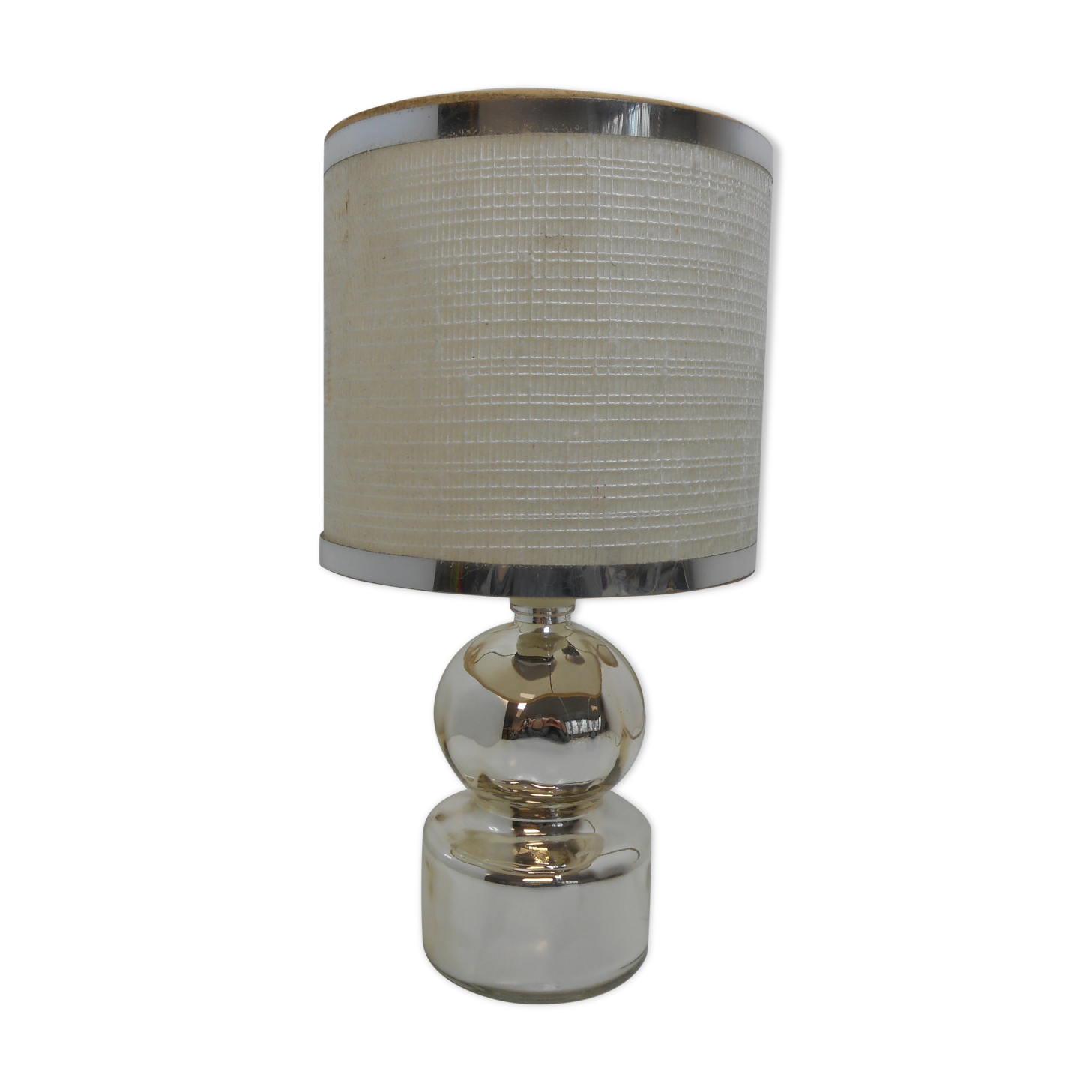 Lampe de chevet verre mercurisé vintage
