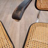 Set of 6 black S32 / S64 chairs by Marcel Breuer for Thonet, 1977