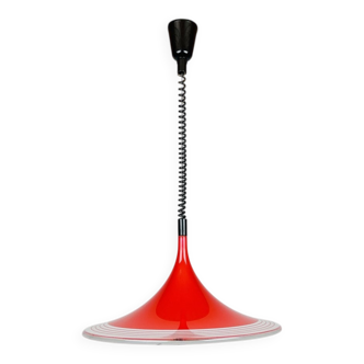 Red Albatros pendant lamp made of plastic from the mid-century by Meblo, Yugoslavia, 1970s.