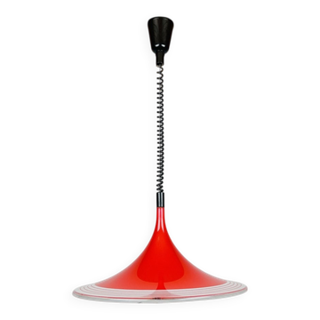 Red Albatros pendant lamp made of plastic from the mid-century by Meblo, Yugoslavia, 1970s.