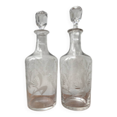 Pair of Napoleon III engraved decanters
