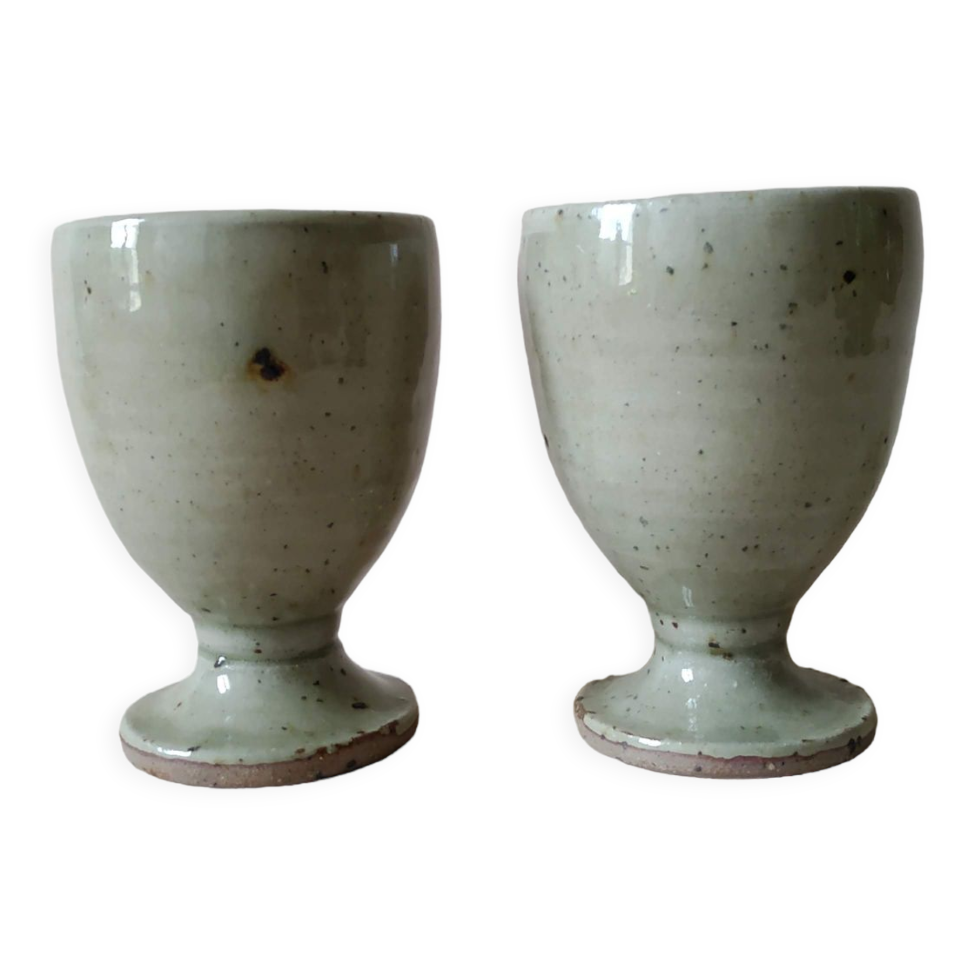 2 cups or mazagrans sandstone Jacques Migeon La Borne 60s