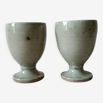 2 cups or mazagrans sandstone Jacques Migeon La Borne 60s