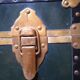 Travel trunk original lacquered wood and metal