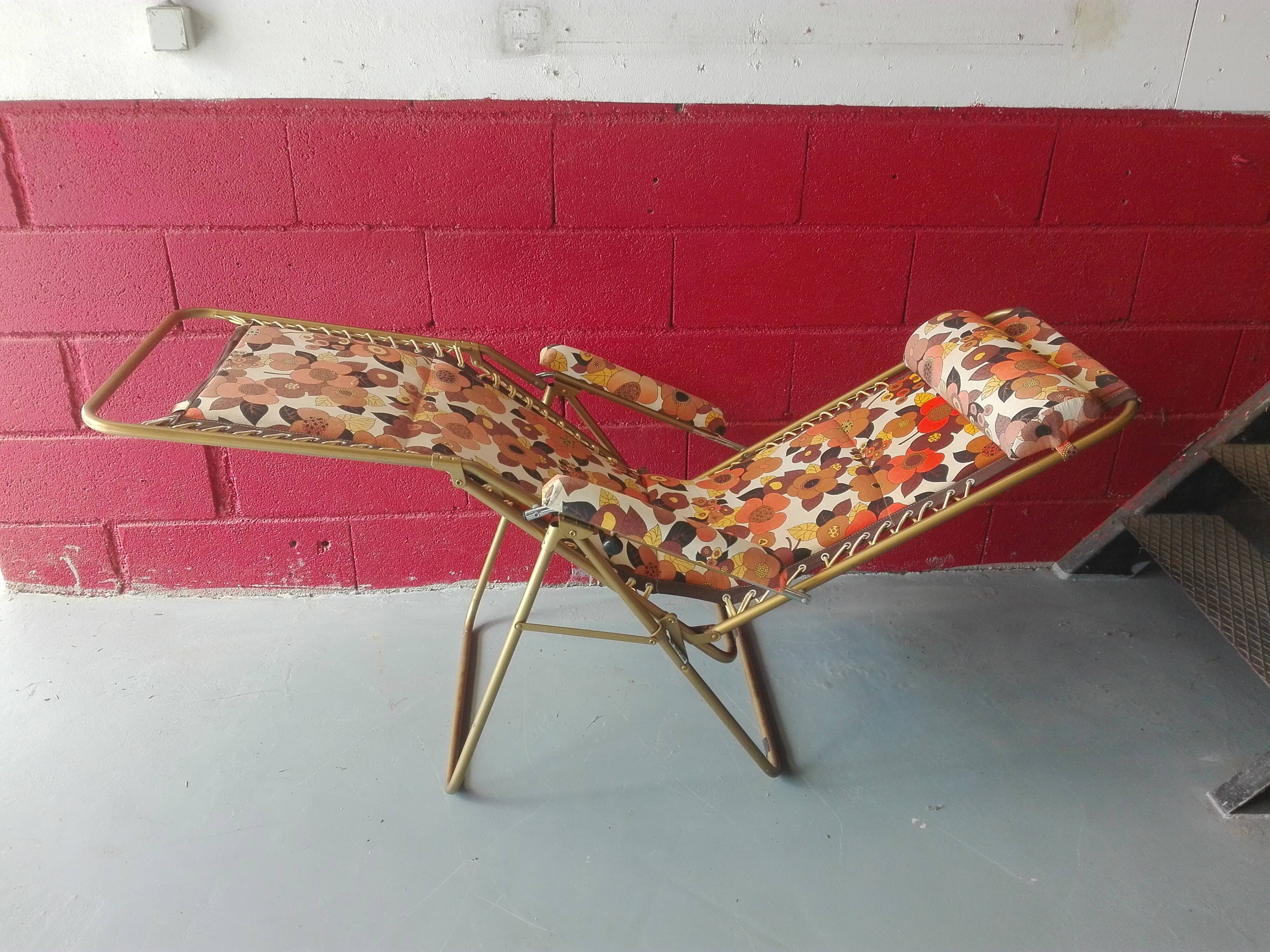 Chaise longue Lafuma relax de jardin vintage années 70 Selency
