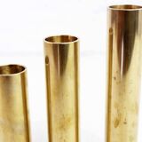 Set of 3 solid brass candle holders