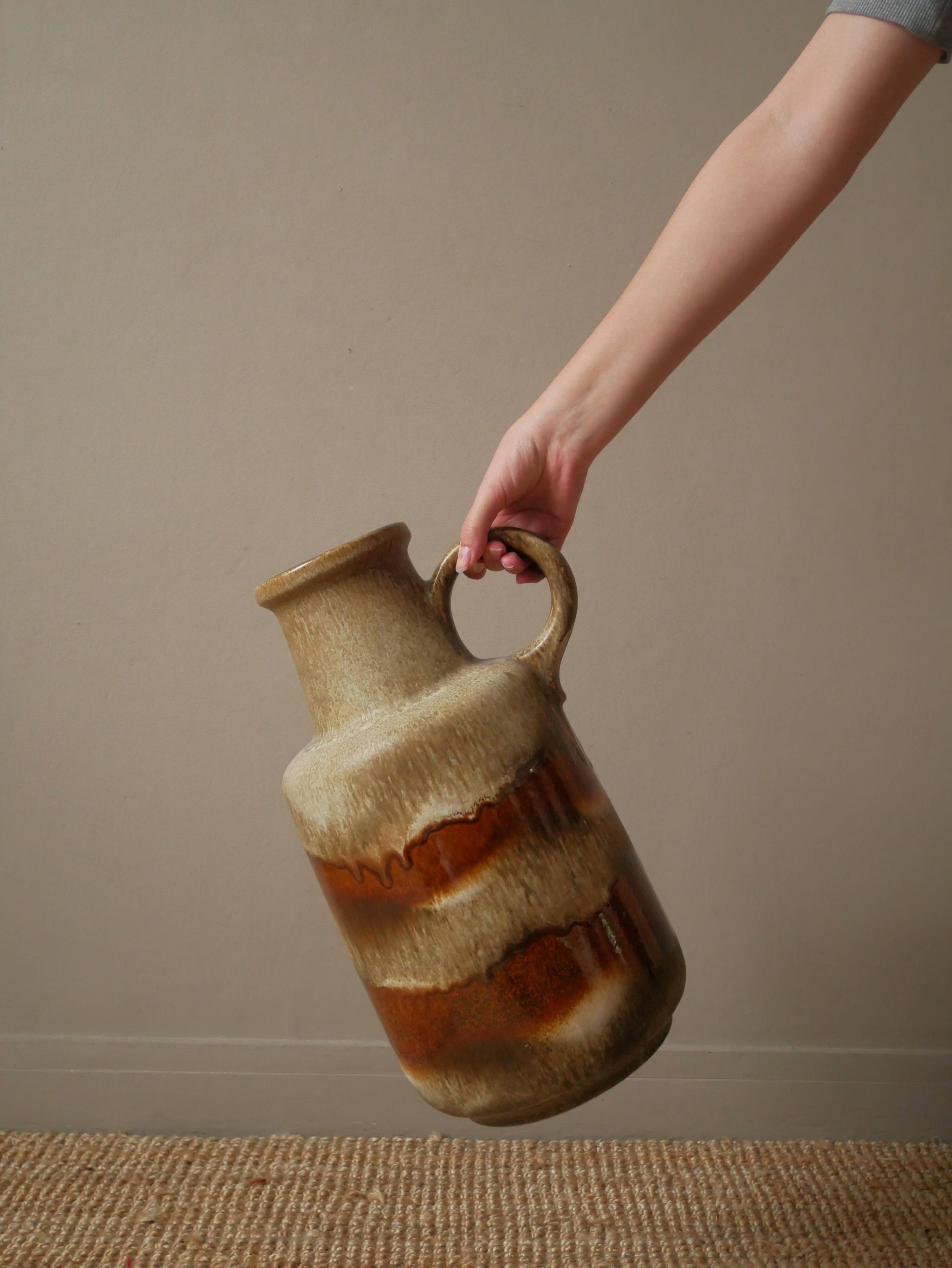 German ceramic floor vase west germany scandinavian decoration