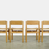 Trybo series pine dining chairs (4) by Edvin Helseth for Stange Bruk, Norway 1960s