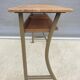 Double desk of schoolboy wood metal vintage curved base