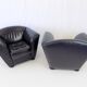 Cor zelda set of 2 leather armchairs by peter maly
