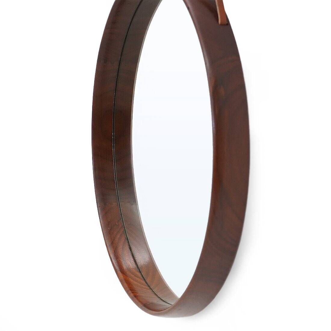 Teak wall mirror by Uno and Östen Kristiansson for Luxus, 1960s
