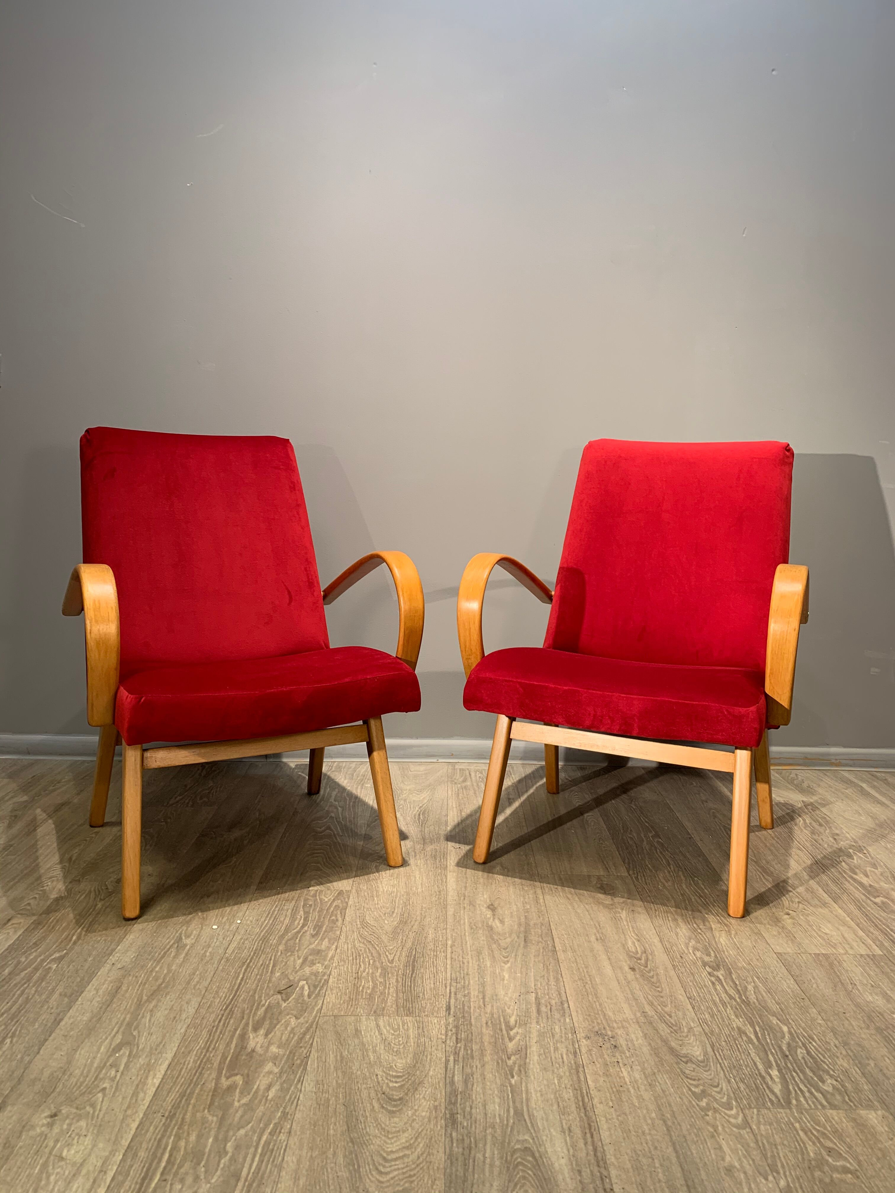 Pair des fauteuils de Jaroslav Smidek pour Ton, vintage 1960