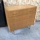 Old chest of drawers 4 drawers light wood compass feet 70s vintage