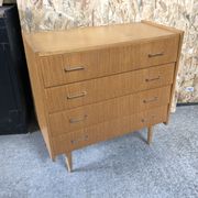 Old chest of drawers 4 drawers light wood compass feet 70s vintage