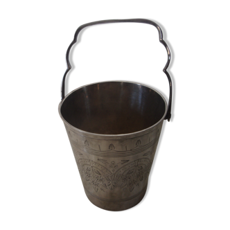 Small silver metal ice bucket