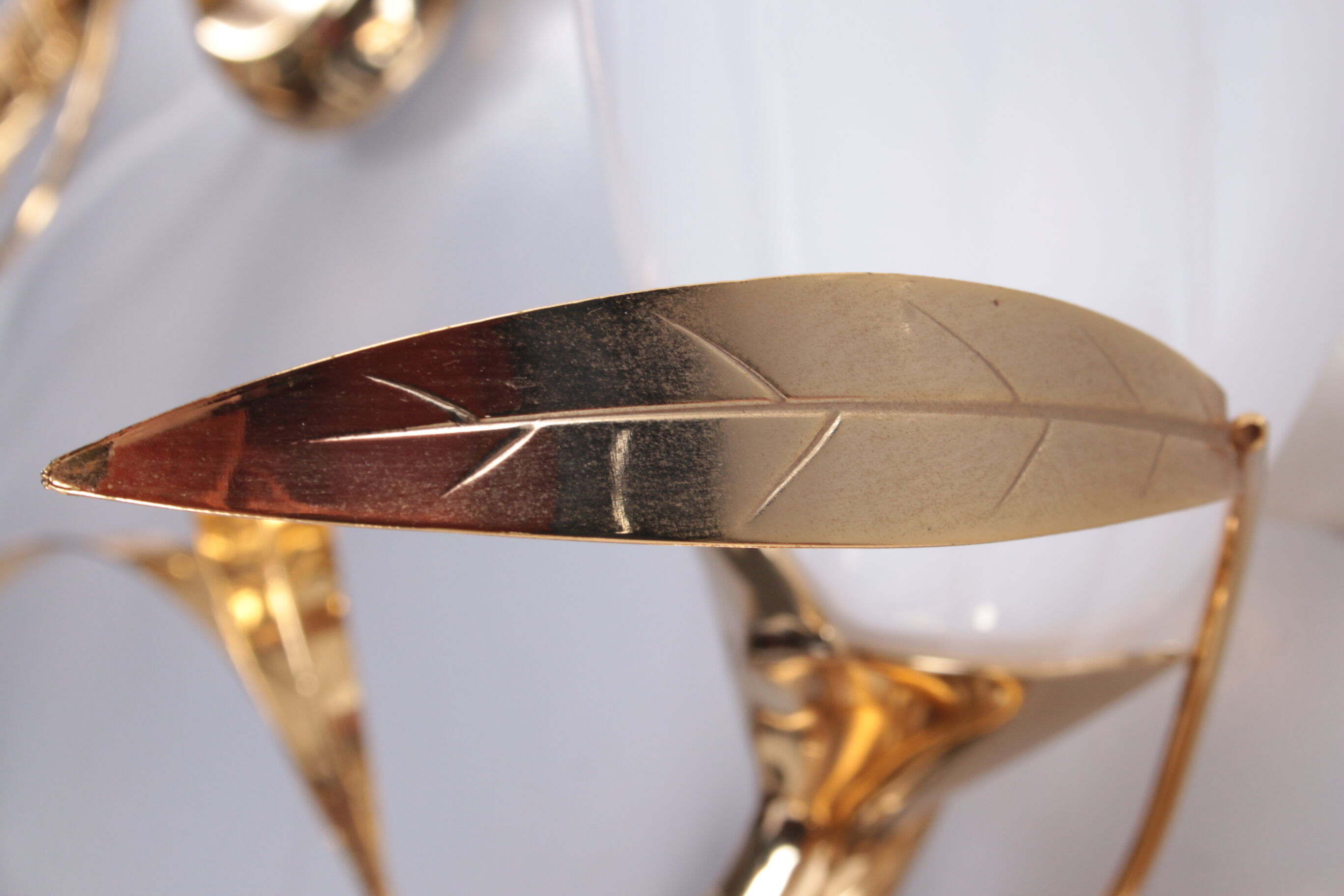 24 kt gold-plated tulip glass wall lamps Italian design 1970