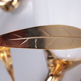 24 kt gold-plated tulip glass wall lamps Italian design 1970