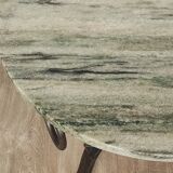 Marble and wrought iron coffee table