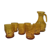 Series of 6 vintage glasses with its carafe 60