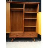 Armoire en rotin des années 70