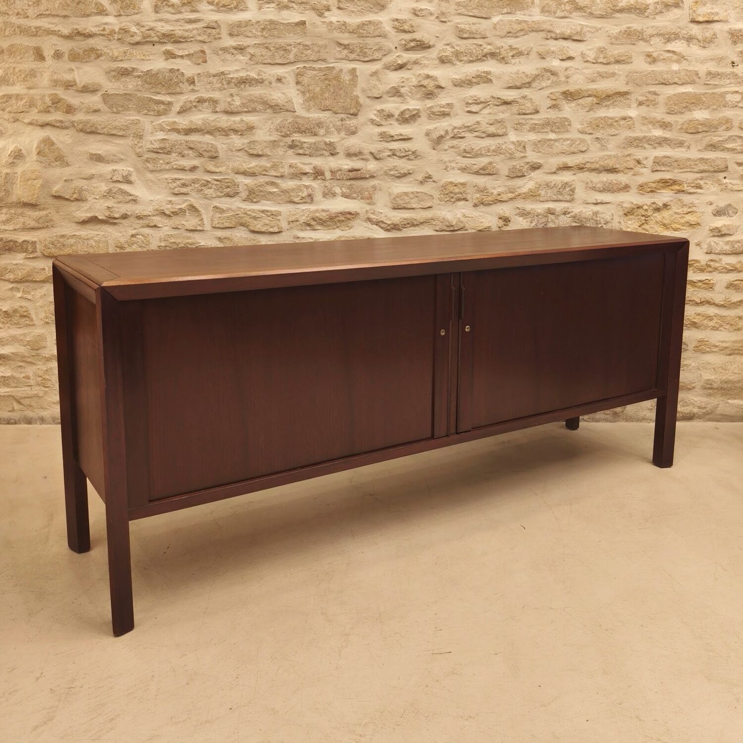 Vintage Scandinavian design sideboard with tambour doors