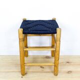 Danish Wood and Rope Stool, 1950s