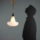Vintage brass and glass pendant, Italian design, 1960s.