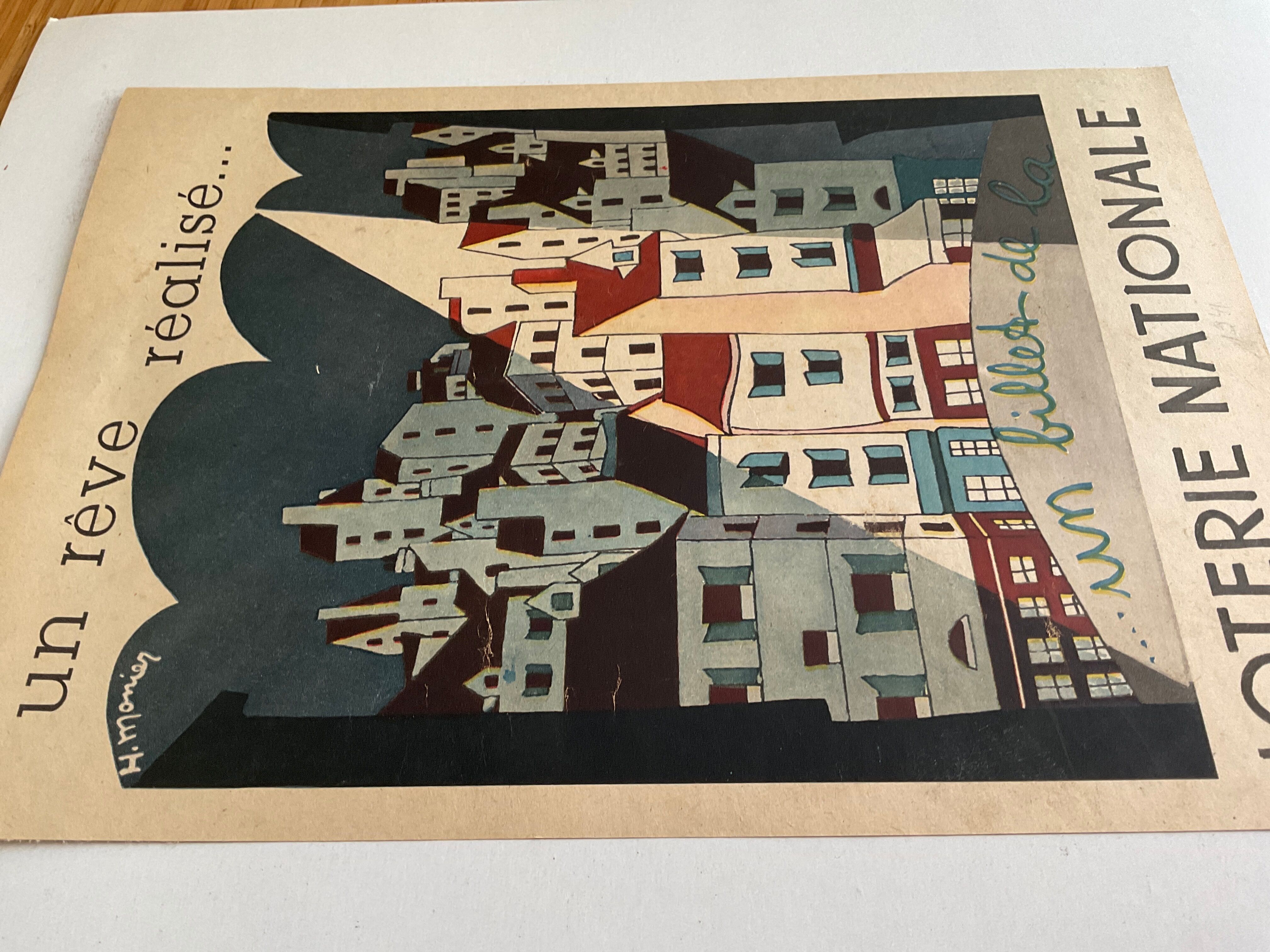 Vintage poster, a national lottery ticket, dated 1941