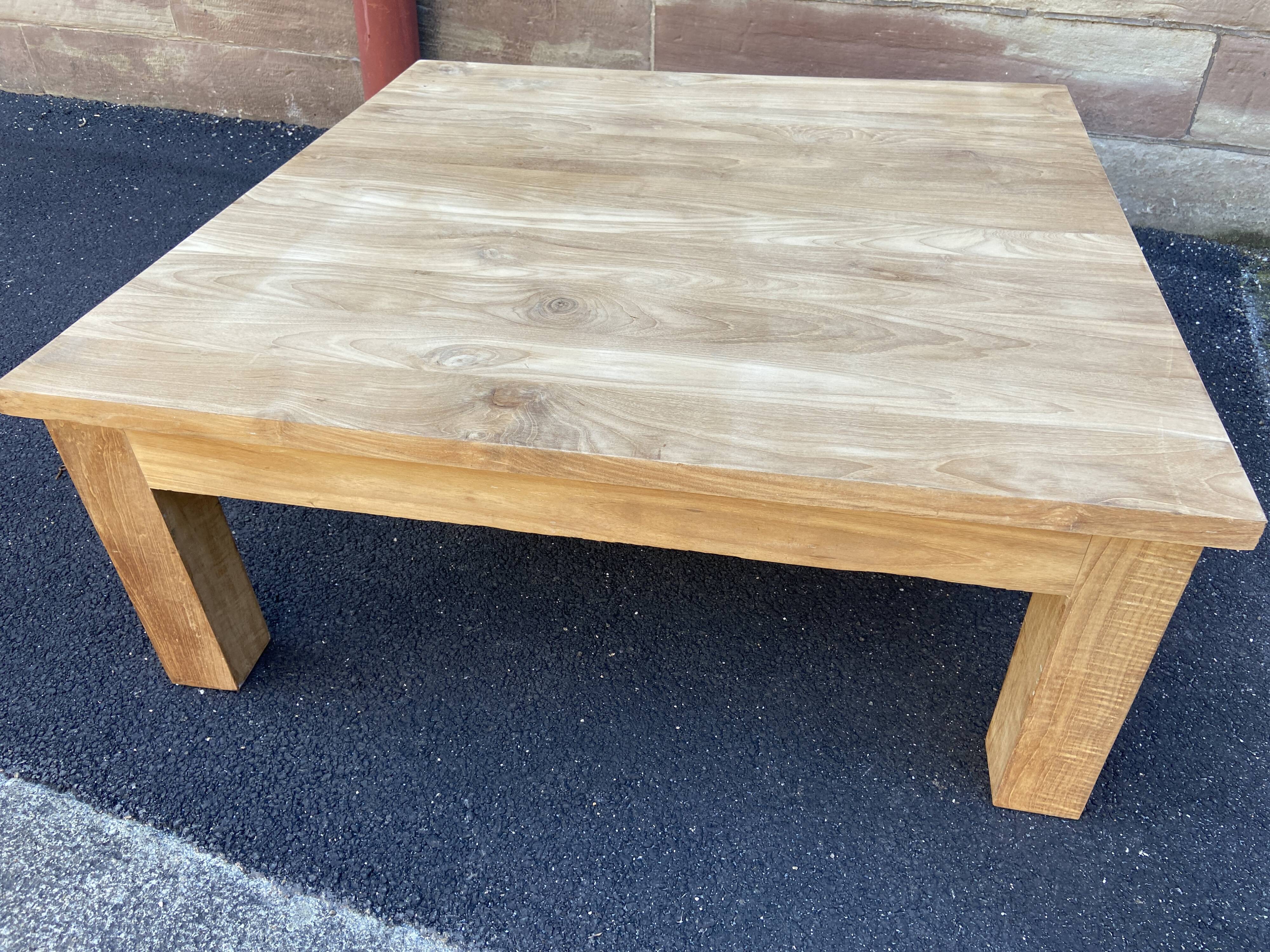 Vintage raw teak coffee table