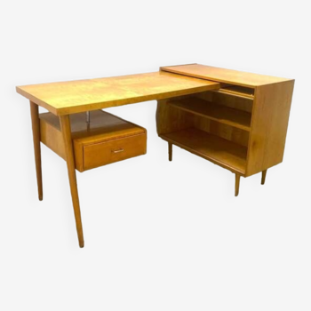 Desk with return, Vintage Czech 1960s