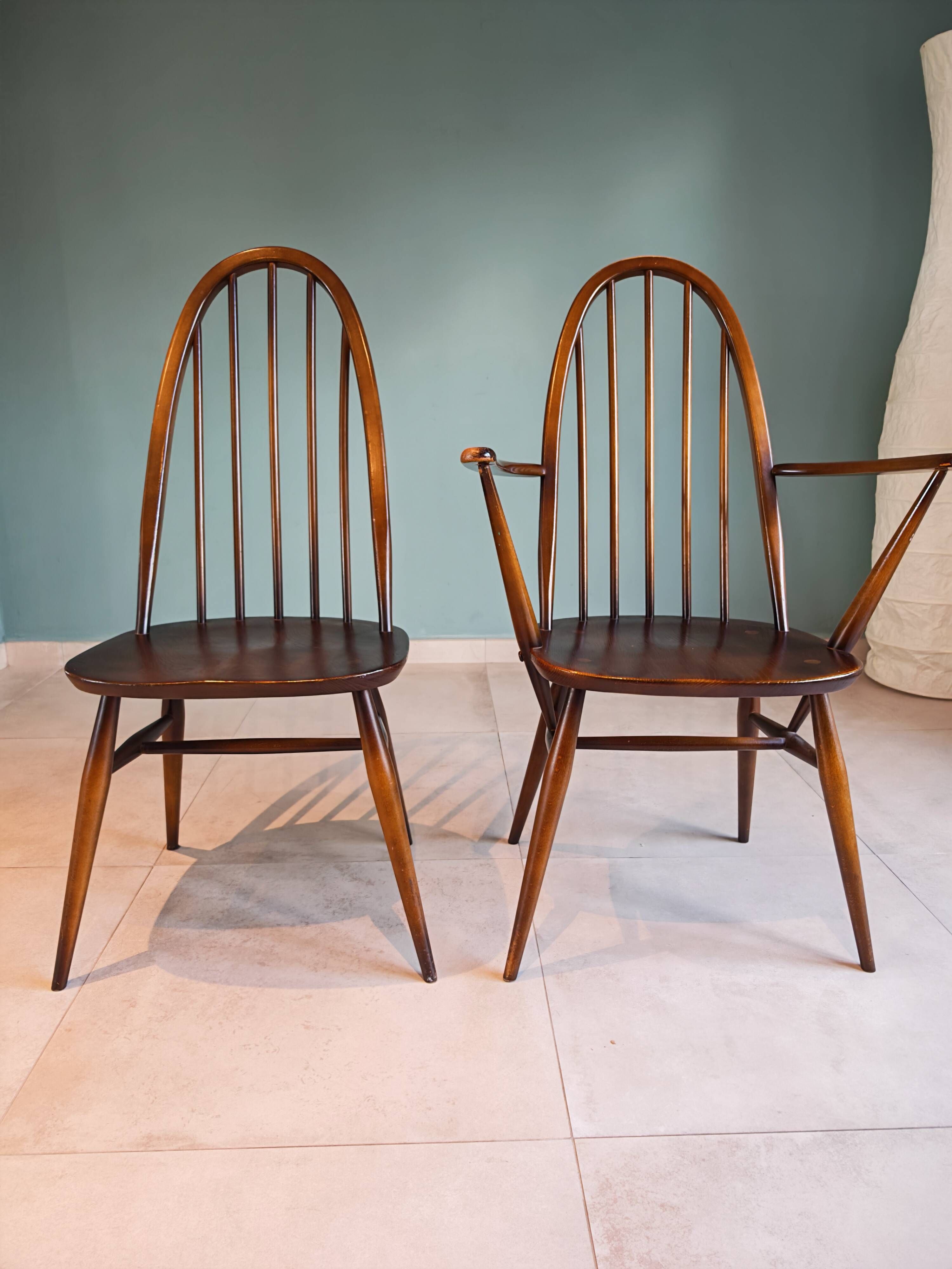 Ensemble chaise et fauteuil à barreaux attribués à Ercol Goldsmith, 1960