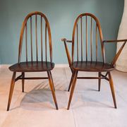 Chair & Armchair Set with Slats 1960 — Attributed to Ercol Goldsmith (St