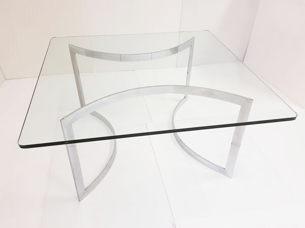 Table basse carrée 1970 de Henry Neuman édition Pace Collection