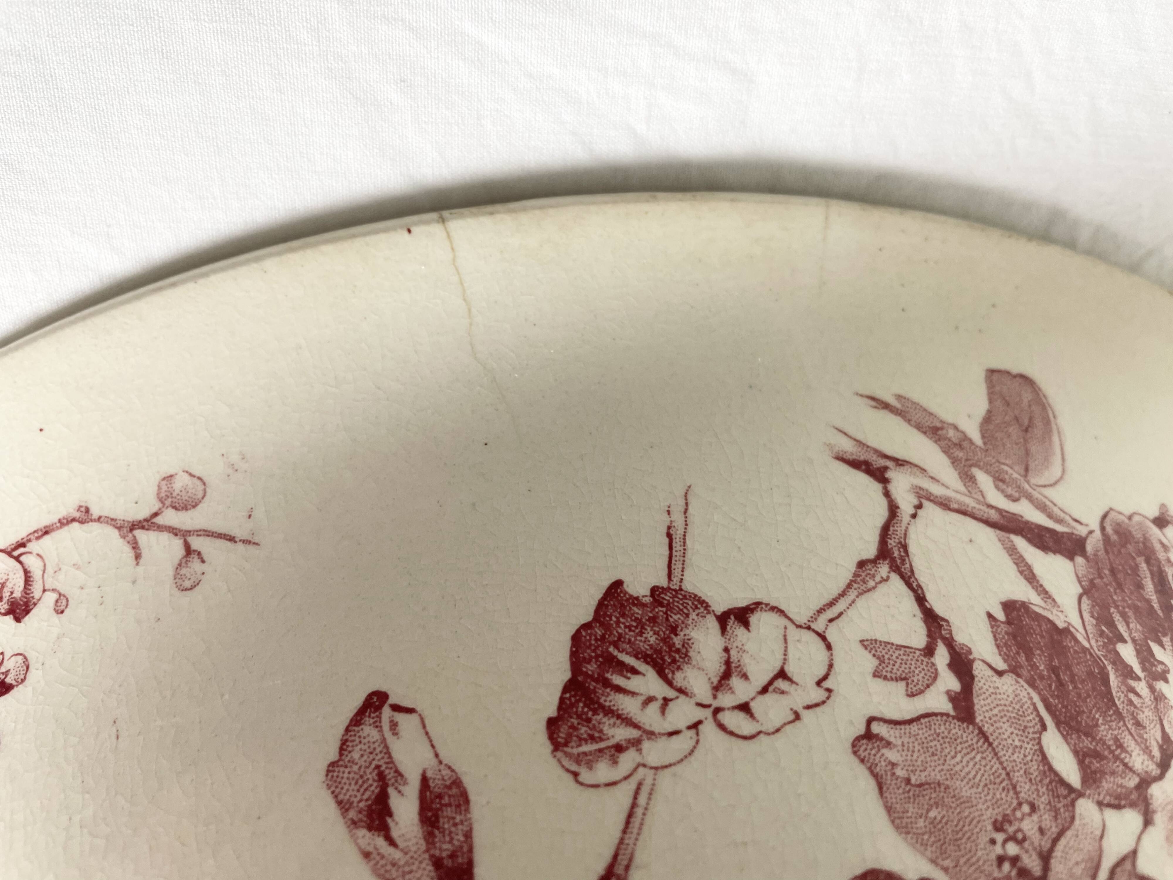 Gien porcelain serving dish, Normandy Flowers model
