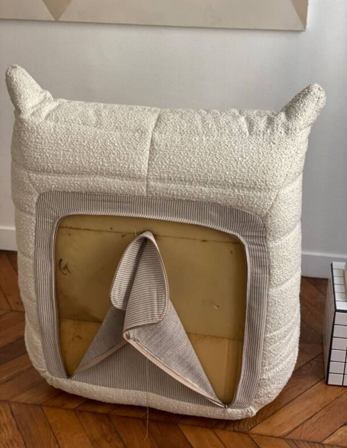 Togo Ligne Roset armchair by Michel Ducaroy in ecru bouclette