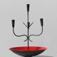 Gunnar Ander Mid-Century Vibrant Red And Black Candelabra, For Ystad Metall