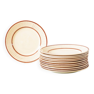 Service 12 plates 40s in fine earthenware