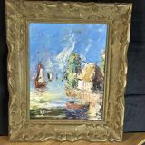 Haitian School 20th Century - Raoul Viard (referenced) - Marine Oil on panel