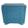 Art deco style chest of drawers repainted in blue