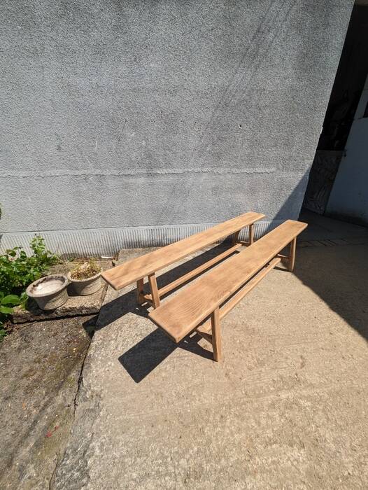 Solid oak farm bench