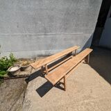Solid oak farm bench