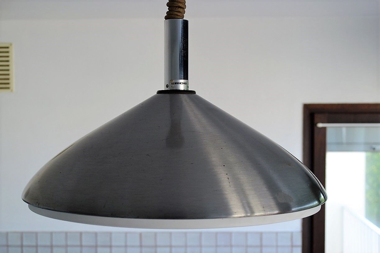 Vintage aluminum  hanging brushed ERCO - Germany s 1970