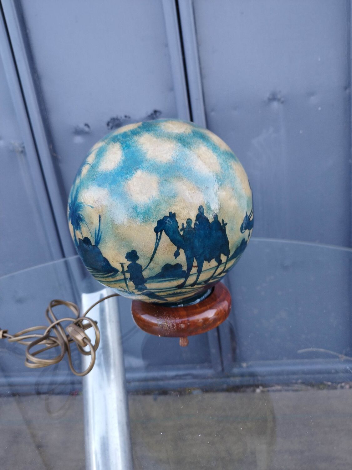 Table lamp night light globe luminous desert oasis