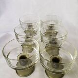 Ensemble de 6 tasses à dessert à pied vert par Venam Italie 1970