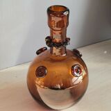 Brown blown glass decanter